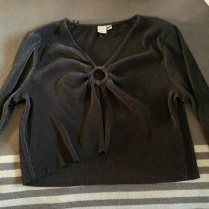 Hoop long sleeve black top twik s